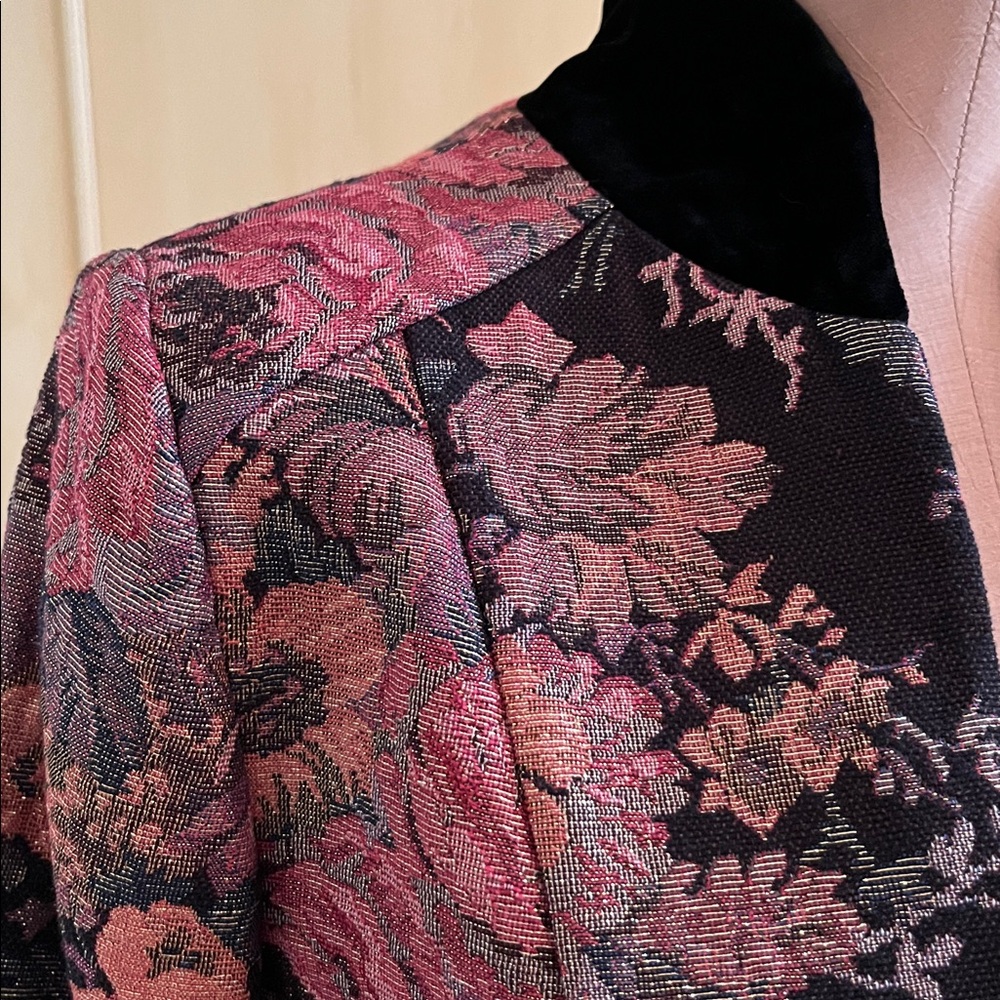 SOFT SURROUNDINGS NWOT "Westbury" Dark Romance Floral Jacquard Metallic Jacket S - Picture 6 of 16